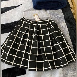 Black and white checkered skirt